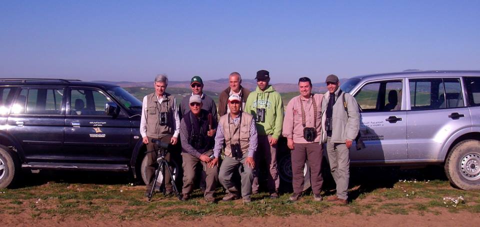 Great Bustard Survey Team posing with the cars of the Moroccan Forestry Administration (HCEFLCD) during the fieldwork, March 2015. Great Bustard Survey Team posing with the cars of the Moroccan Forestry Administration (HCEFLCD) during the fieldwork, March 2015.